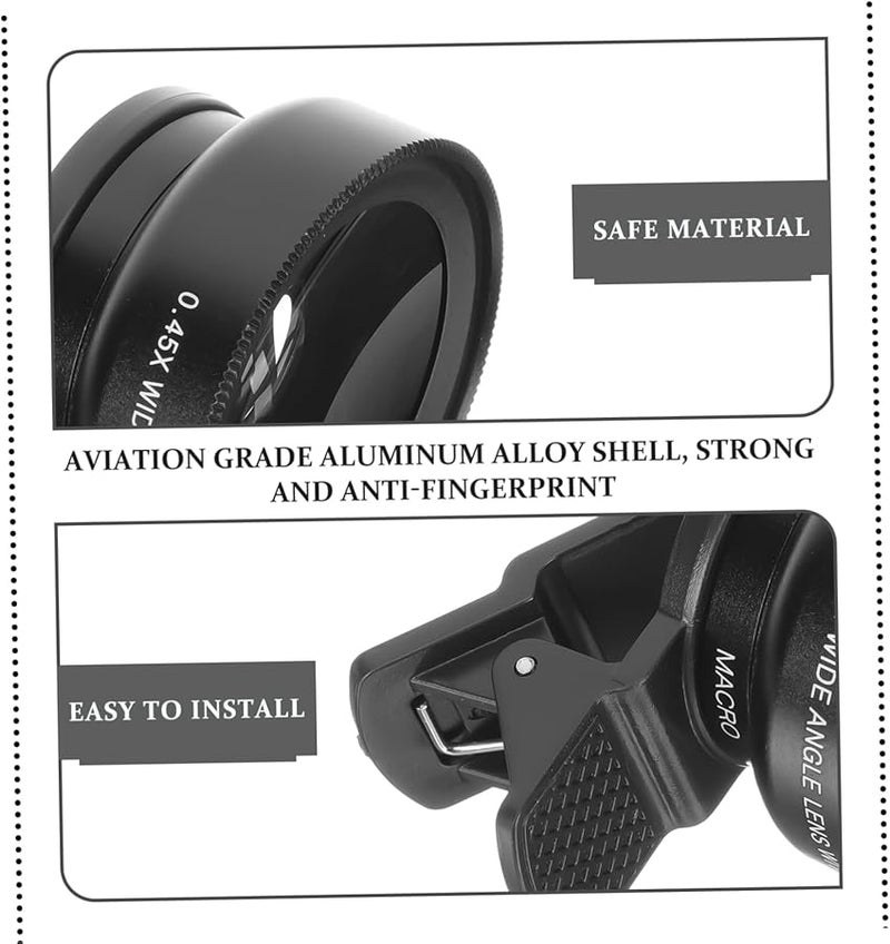 Wide Angle Macro Lens For Phone Camera Clip On External HD Fingerprint Resistant - Image 5